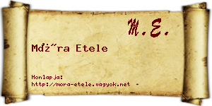 Móra Etele névjegykártya
